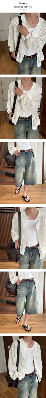 [Unisex] Ethnic see through cardigan(3color)