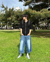 Kamen半袖ニットジップアップ