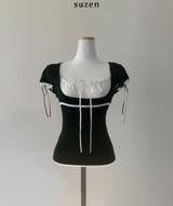 Dotoni Lace Ribbon Top