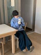 [unisex] ピデンヘアリーぼかしプリントオーバーニット