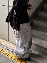 denim button cargo pants