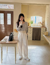 Border Cashmere Cable Knit Cardigan (5color)