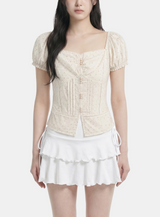 Aila Pearl Button Blouse