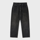 CALF GRAPHIC DENIM PANTS_black