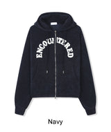 Ruth Velour Patch Hooded Zip-Up