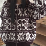 Kumu Nordic Round Collar Two-Way Knit Zip-Up