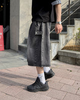 Dera Side Snap Bermuda Denim Pants