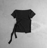 タイ ノット ボートネック Tシャツ