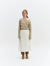 Tiered Midi Skirt (Cream)