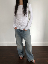 Rusty straight denim [Light blue]