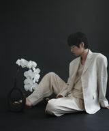 [DOJINOI] LINEN WIDE PANTS OATMEAL