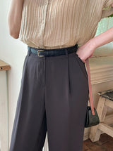 Flynn Summer Cool Pintuck Wide Slacks
