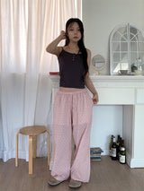 RIBBON PUNCHING WIDE PANTS (3C)