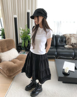 フォルネルアンバランス襟付き半袖Tシャツ