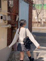 Again Basic Cotton Loose Fit V-neck Knit (5color)