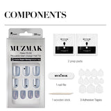 MUZMAK Reusable Glam Design Nail Tip Meteor(Regular)