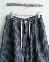Patch Stripe Bermuda Denim Pants