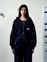 [UPDRAFT] ナイロンミックスコットンジップアップ ネイビー
