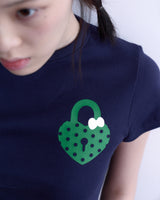 Heartlock Dot Crop T-shirt (Navy)