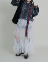 Hayley Cancanシースルーレースロングスカート