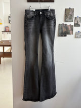 ブラックローライズブーツカットデニムパンツ(one color)