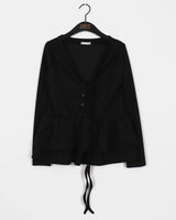 chalu frill layered button strap cardigan