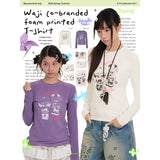 フォイルプリントレギュラーフィット長袖Tシャツ