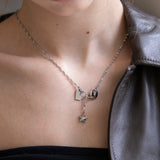 Drop star point chain necklace
