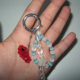 Red goldfish gemstone key ring