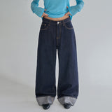 [made/4size] [Tinde] Roll-Up Raw Denim Wide Pants -2color