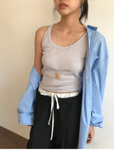 Long & Lean Amber Necklace (1color)