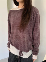ハンカル テンセルラウンドロングスリーブTシャツ