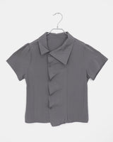 Casual Shirring Collar Short-Sleeved Shirt