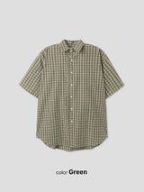 No.1291 nerd check half SHIRT (4color)