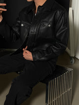 [NEW SEASON] Leather trucker jacket