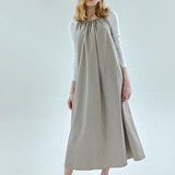 DAISY strap halter neck maxi dress [beige]