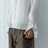 Japanese Clean Fit Refreshing Textured Solid Light Shirt