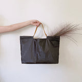 TYVEK FLEXIBLE BAG - Chocolate Brown & Ivory (MEDIUM)