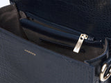 ISLE MINI CROC ショルダーレザーバッグ / Wani Navy