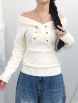 button shawl collar knitwear