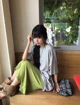 Nikb Overfit Two-Way Button Box Short Sleeve Tee
