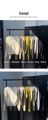 Soft v neck crop cardigan(6color)