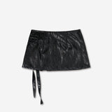 PLEATES WRAP SKIRT [BLACK]