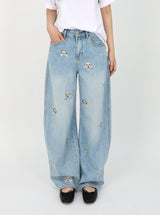 PUPPY EMBROIDERED CURVED DENIM code 26225