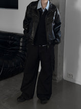 (unisex) Lumiere Overfit Leather Jacket