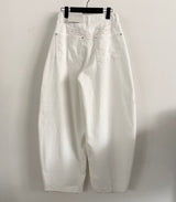 Flying Wing Back Embroidery Point Balloon Fit Summer Cotton Pants 1 Color