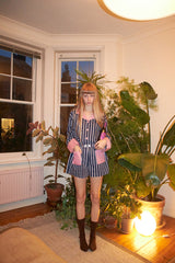 Navy Pink Stripe Shorts