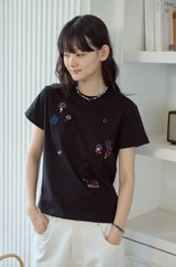 26SS★ マッシュルームステッチクロップ半袖Tシャツ