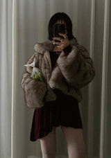 MODE COLLAR FUR JACKET