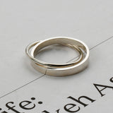 SVR-631 Silver 92.5 Minimal Two Ring Plain Women’s Silver Ring C23